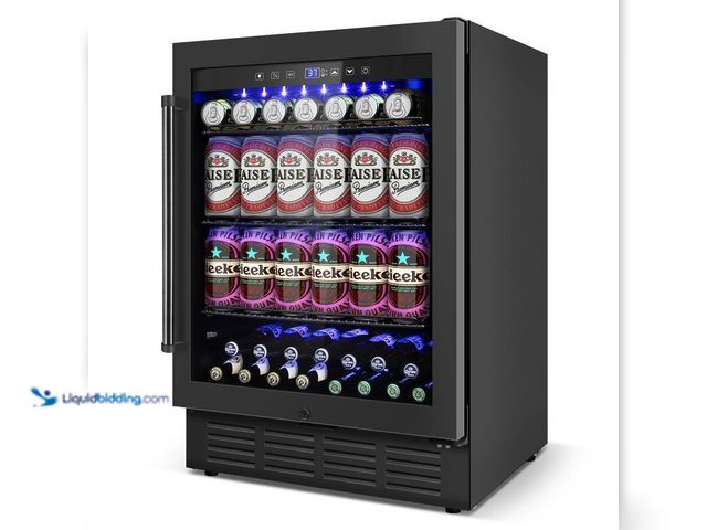 Lot 49-5408417 - Velivi 5.3 cu. ft. 180-Cans Freestanding/Built-In Outdoor Refrigerator with LCD Display and Touch Co...