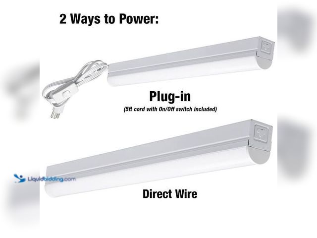Lot 49-5573620 - Commercial Electric 2 ft. Garage LED Linkable Strip Light Fixture Plug-in Hardwire 900 Lumens 10-Wat...