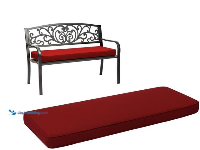 Lot 49-5453161 - Aoodor 46.5 in. x 17.7 in. x 3 in. Outdoor Bench Cushion Seat Pads with Removable Cover in Red. [Mod...