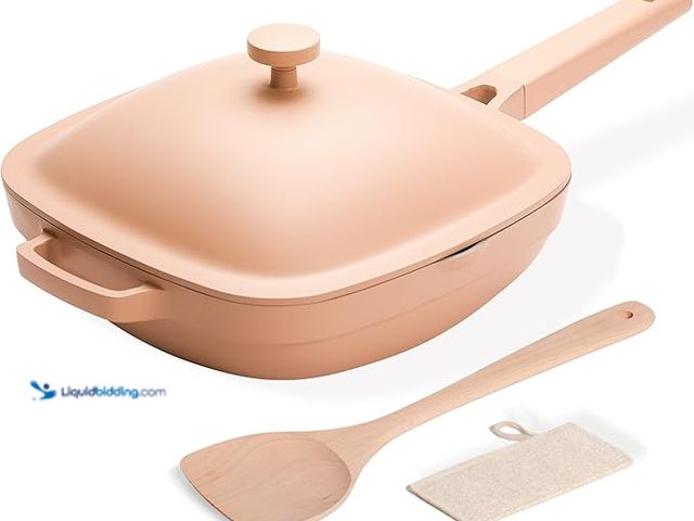 Lot 49-3600323 - 10.5 Inch(3.8QT) Ceramic Pan with Lid,Non Stick Frying Pans Cast Aluminum Deep Sauté Pans,Ti-Ceramic...