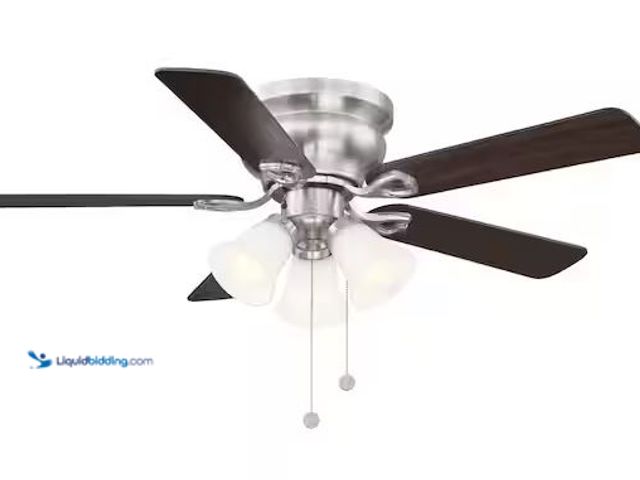 Lot 49-5486166 - Hampton Bay
Clarkston II 44 in. LED Indoor Brushed Nickel Ceiling Fan with Light Kit Internet # 307...