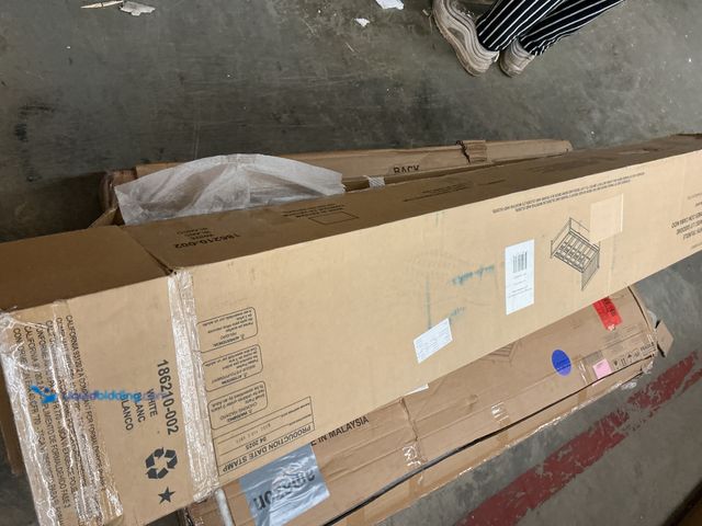 Lot 49-5449472 - Queen Bed frame (white) (attachments and hardware included) Unused