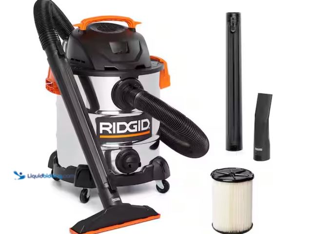 Lot 49-1578113 - RIDGID 10 Gal. 6.0 Peak HP Stainless Steel Shop Vacuum Wet Dry Vac with Filter, Locking Hose and Acc...