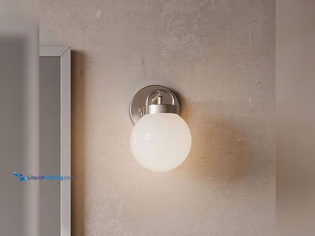 Lot 49-5487159 - Progress Lighting
Silverdale Collection 1-Light Brushed Nickel Soft Modern Wall Sconce for Bathroom...