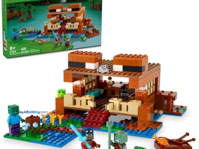 Lot 49-5445328 - LEGO Minecraft The Frog House Building Toy for Kids, Minecraft Toy Featuring Animals, a Toy Boat and...