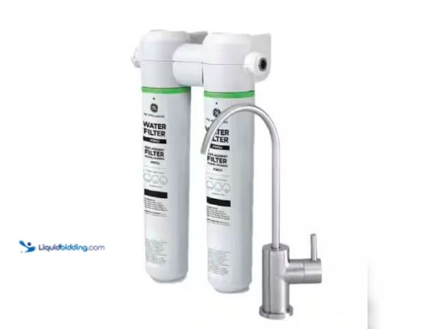 Lot 49-1569561 - GE Under Sink Dual Stage Water Filtration System with Faucet, Model # GXK255TBN, Unused.  Ref#HDPA01...