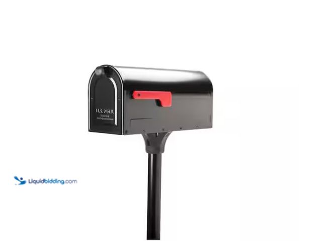 Lot 49-1575976 - Architectural Mailboxes MB1 Black, Medium, Steel, Post Mount Mailbox and 2 in. In-Ground Post Kit, M...