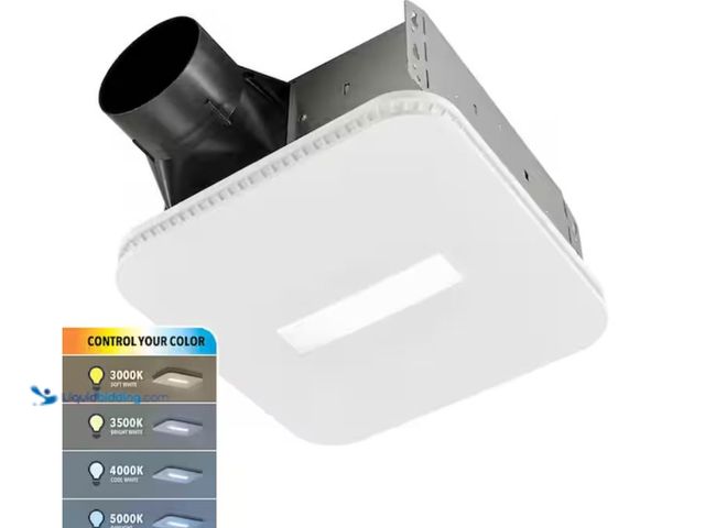 Lot 49-1631781 - Broan-NuTone 80 CFM Ceiling Bathroom Exhaust Fan with CCT LED Light CleanCover Grille, ENERGY STAR, ...