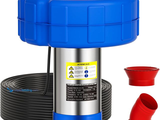 Lot 49-5437266 - 15000 GPH Pond Fountain Aerator - Fully Automatic 110V, 750W (1HP) Floating Fountain and Pond Aerato...