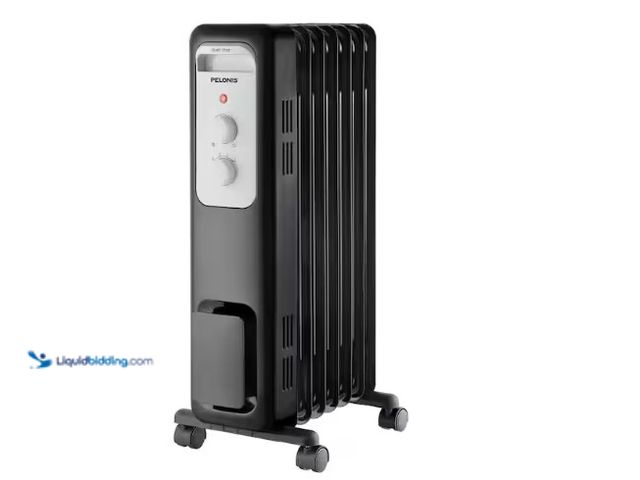 Lot 49-1566437 - Pelonis 1,500-Watt Oil-Filled Radiant Electric Space Heater with Thermostat, Model # HO-0279, unused...