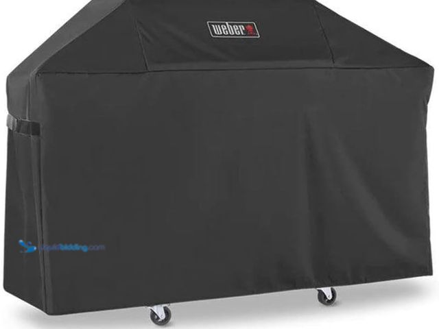 Lot 49-5485613 - Weber Premium Outdoor Grill Cover, Water-Resistant, Compatible with Genesis 300 Series Gas Grills, B...