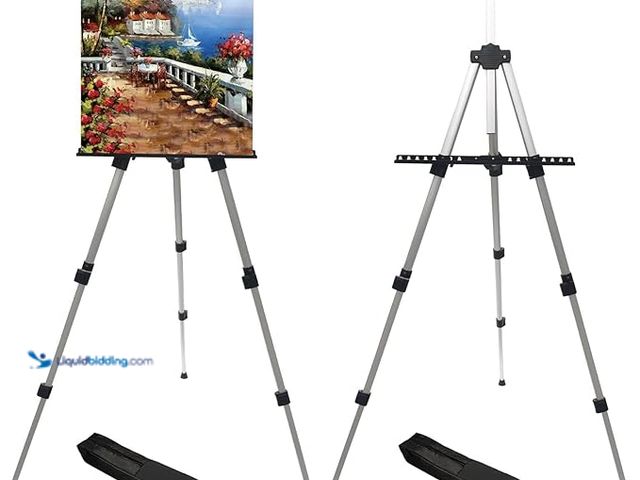 Lot 49-3480499 - (2-Pack) RRFTOK Art Painting Artist Easel Stand, Aluminum Metal Tripod Adjustable Easels for Painter...
