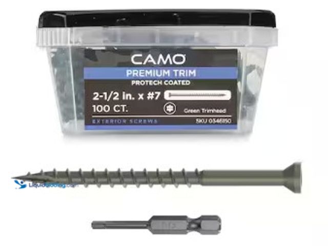 Lot 49-2022931 - Lot of (4) CAMO 2-1/2 in. #7 ProTech Green Premium Star Drive Trim Screws (100-Count), Model # 03461...