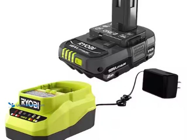 Lot 49-2022818 - RYOBI ONE+ 18V Lithium 2.0 Ah Compact Battery and Charger Starter Kit, Model # PSK005, MSRP $99, New...