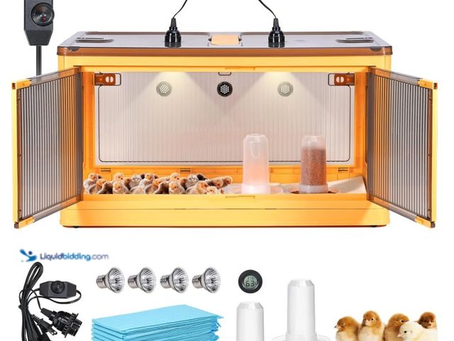 Lot 49-1516439 - Chicken Brooder Box for Chicks Kit with Heater Chicks Warmer Brooder Plate Ducks Tent Pen Thermomete...