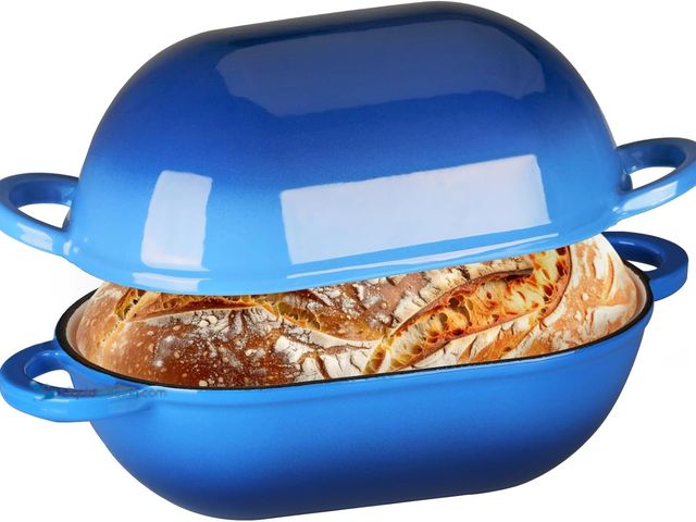 Lot 49-5483744 - LIFERUN 2.5qt Enameled Cast Iron Dutch Oven for Sourdough Bread Baking, Oven Safe Dutch Oven Pot wit...