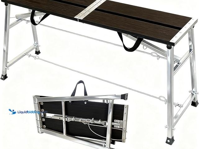 Lot 49-3430531 - RIVERLIN 800LBS Folding Scaffolding Platform, Heavy Duty Work Platform, 59" L x 10.6" W Adjustable H...