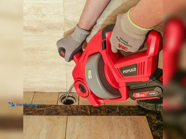 Lot 49-3472703 - POPULO 20V Cordless Electric Drain Auger-Efficient 25Ft Auto-Feed Drain Snake with Replaceable Cable...