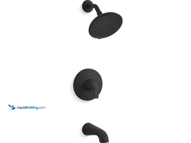 Lot 49-5435530 - KOHLER
Cursiva Single-Handle 3-Spray Tub and Shower Faucet 1.75 GPM in Matte Black (Valve Included)...