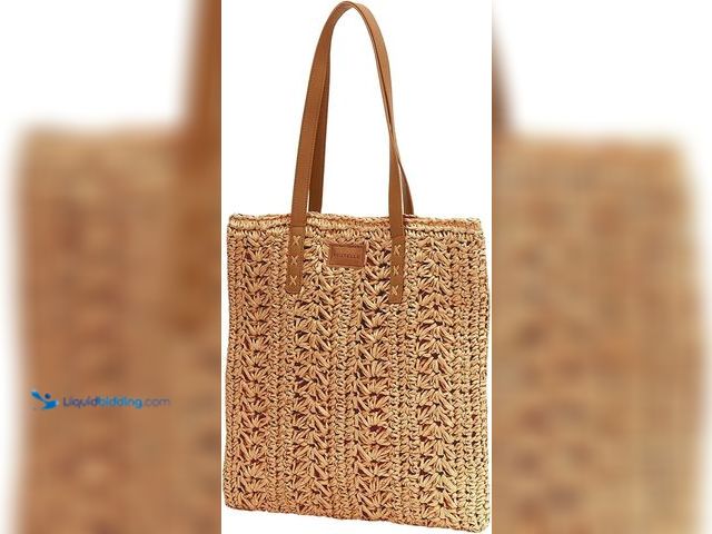 Lot 49-5415096 - FEUTELLE Straw Beach Bag for Women Woven Bag Straw Tote Bag For Women Summer Purse. Model # FT001. U...