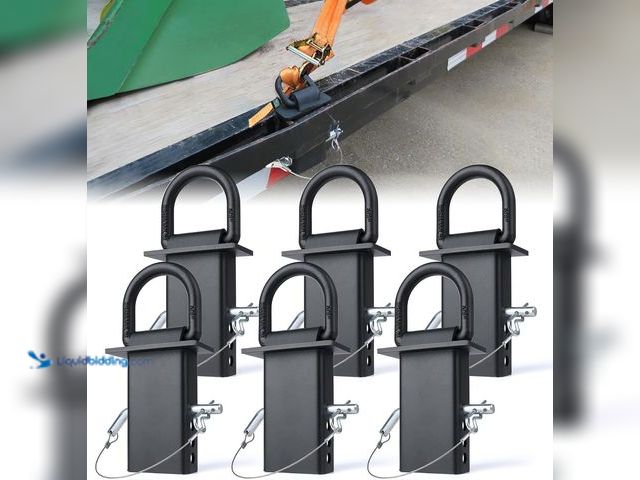 Lot 49-5461191 - 5/8" Heavy-Duty Stake Pocket D Rings with Anti-Loss Cord | Adjustable 18,000 lbs Trailer Stake Pocke...