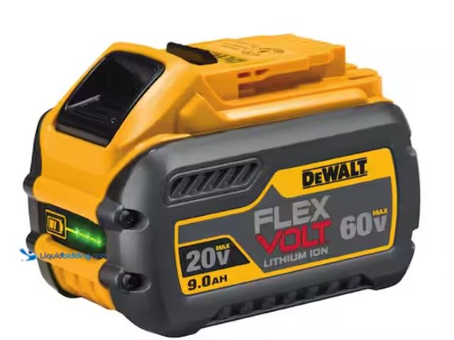 Lot 49-1519294 - DEWALT FLEXVOLT 20V/60V MAX Lithium-Ion 9.0Ah Battery, Model # DCB609, Slightly used, Tested works. ...