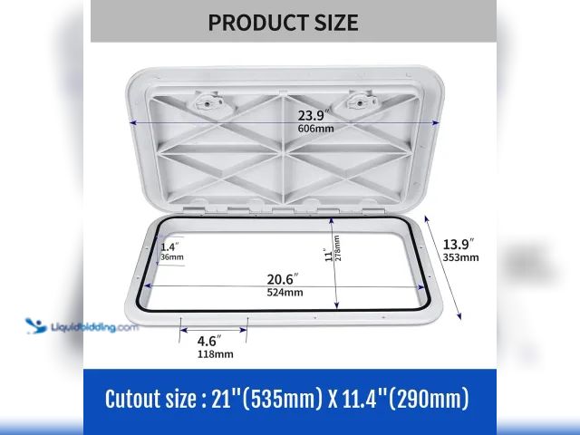 Lot 49-5545433 - Marine Deck Access Hatch Cover 13.9x23.86inch, Unused