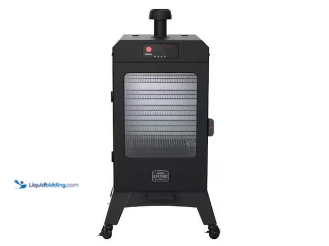 Lot 49-1547891 - Nexgrill Oakford 1400 Pellet Grill Vertical Smoker in Black, Model # 910-0013. Slightly used, Scuffs...