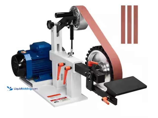 Lot 49-1570384 - VEVOR Belt Grinder Sander, 72 in. x 2 in. Variable Speed with VFD, 1500W 2HP, 3 Molds and Sanding Be...