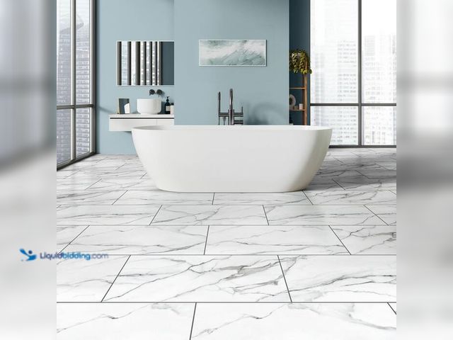 Lot 49-2024403 - Approx (456 sq. ft.)- Lifeproof Mountain Brook Marble 22 MIL x 18.5 in. W x 37 in. L Click Lock Wate...