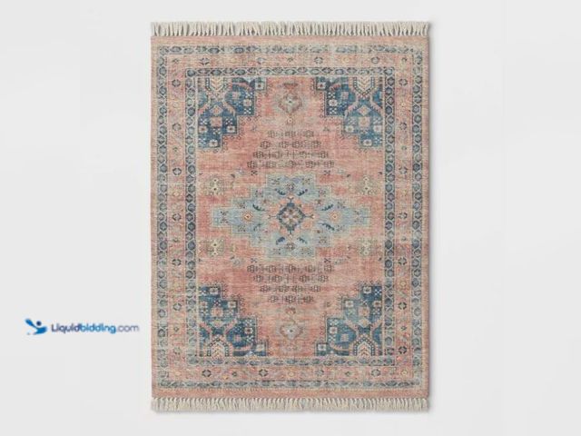 Lot 49-5552036 - 5'x7' Washable Fringed Medallion Area Rug Rust - Threshold™. UPC: 196761809676. Unused