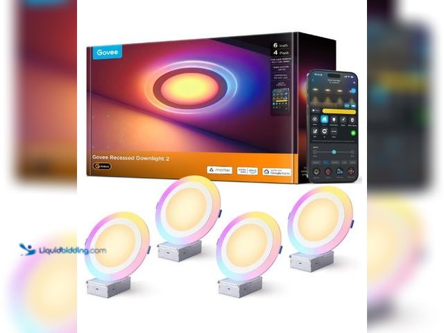 Lot 49-3432073 - Govee Smart Recessed Lighting 6 Inch, Matter RGBIC LED Recessed Light Work with Alexa, Google Assist...