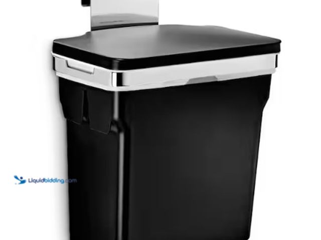 Lot 49-2004434 - Simplehuman 10L In-Cabinet Hanging Kitchen Trash Can, Black Plastic, Model # CW1643, Unused, Has ste...