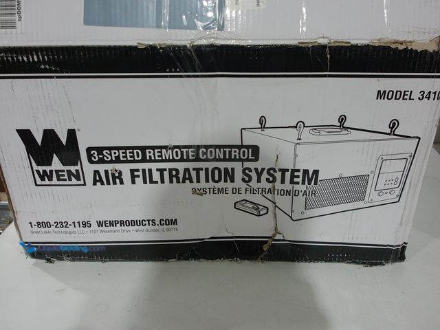 Lot 49-2006029 - WEN 3-Speed Remote-Controlled Air Filtration System (300/350/400 CFM), Model # 3410, Used, Has attac...