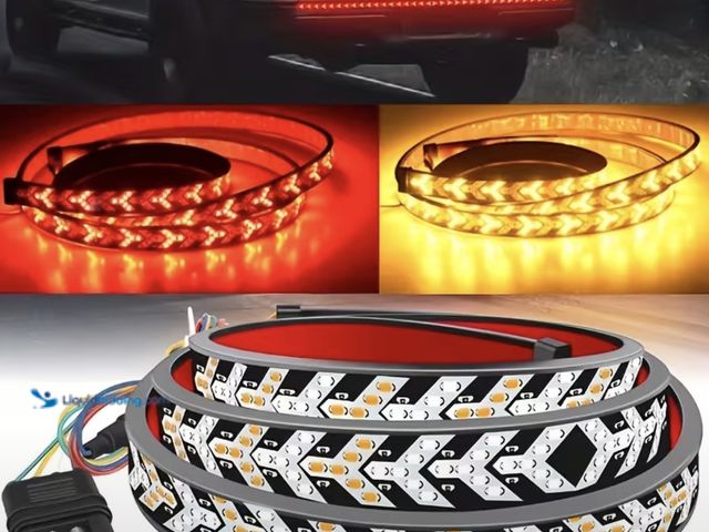 Lot 49-1792554 - New 60-Inch Arrow LED Tailgate Light Strip for Trucks - Extremely Bright White And Amber Lights, 12V...