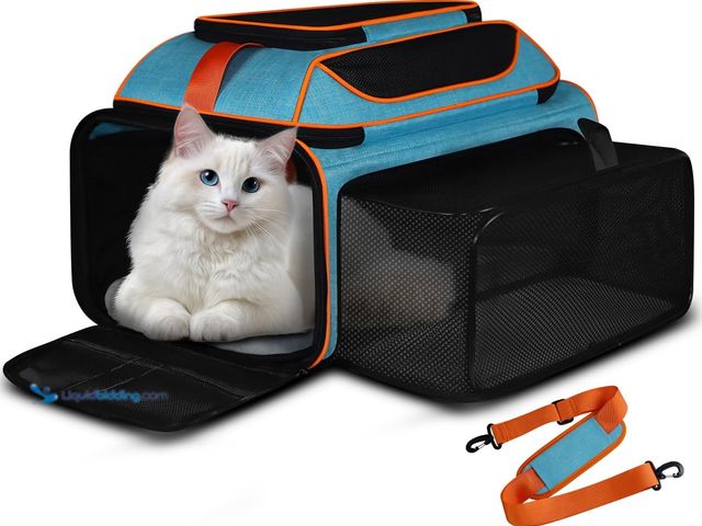 Lot 49-5543277 - Top and Side Expandable Pet Carrier 19x13x9 Inches Southwest Allegiant Airlines Approved, Soft-Sided...
