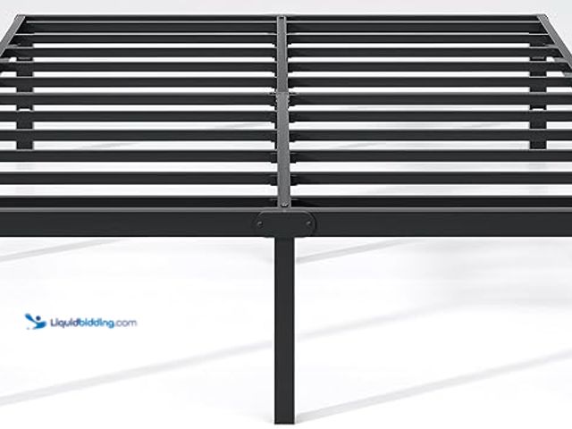 Lot 49-1548428 - Metal Bed Frame, King Size Bed Frame with Storage Space, Heavy Duty Sturdy Mattress Foundation, Easy...