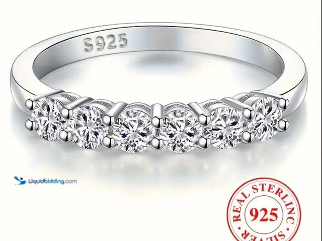 Lot 49-1817533 - Elegant 925 Sterling Silver Ring Set with Sparkling Zirconia - Perfect for Engagement or Wedding, Hi...