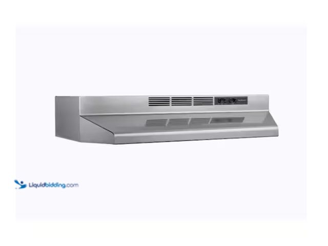 Lot 49-1622571 - Broan-NuTone 30-Inch Ductless Under-Cabinet Range Hood, Stainless Steel Finish, Unused, Unable to te...