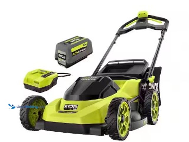 Lot 49-3618559 - RYOBI 40V HP Brushless 20 in. Cordless Battery Walk Behind Push Lawn Mower with 6.0 Ah Battery and C...