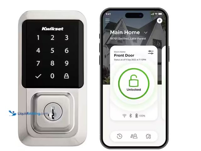Lot 49-1566833 - Kwikset HALO Satin Nickel Single-Cylinder Keypad Electronic Smart Lock Deadbolt Featuring Smart Key,...