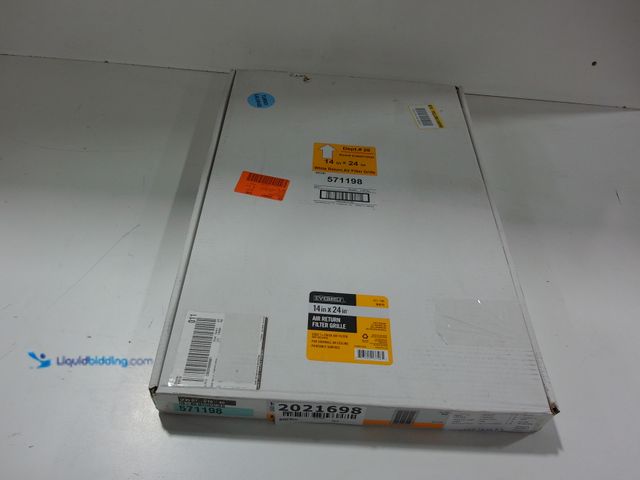 Lot 49-2021698 - Everbilt 14 in. x 24 in. Steel Return Air Filter Grille in White. Model # E190RF14X24. MSRP $50. New...