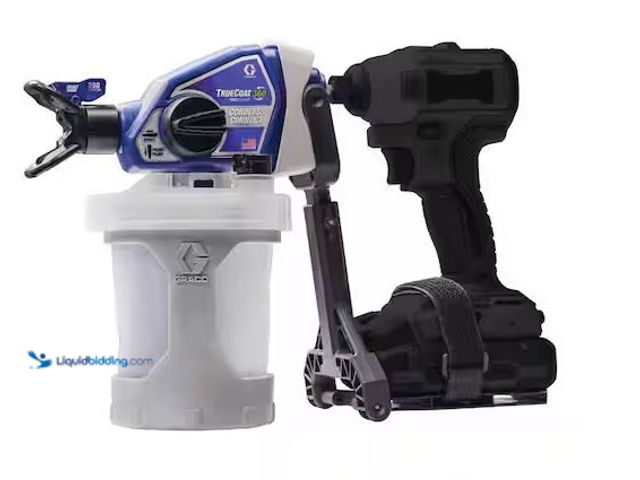 Lot 49-1556649 - Graco True Coat 360-Handheld Cordless Connect Drill Paint Sprayer with Small Project Cup Model # 26D...