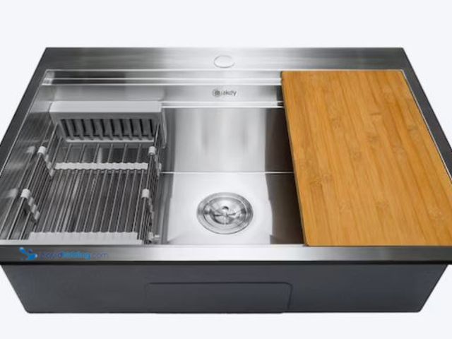 Lot 49-5490241 - AKDY Drop-in 30-Inches x 22-Inches Brushed Stainless Steel Stainless steel Single bowl 1-Hole 18 -Ga...