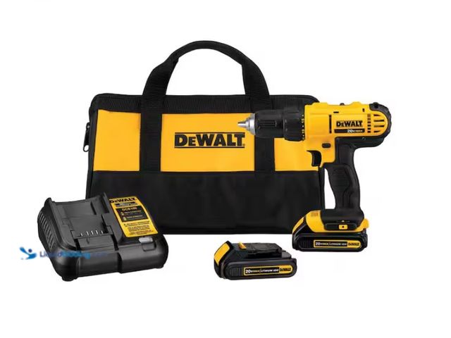 Lot 49-1628031 - DEWALT 20V MAX Cordless 1/2 in. Drill/Driver, (2) 20V 1.3Ah Batteries, Charger and Bag, Model # DCD7...