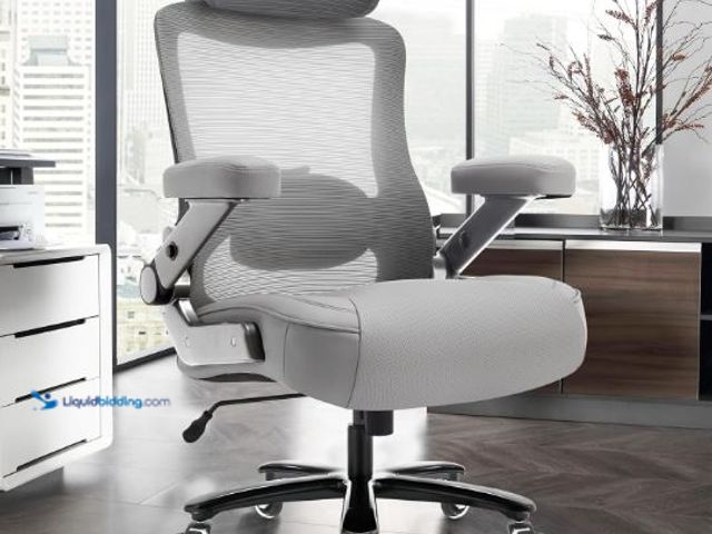 Lot 49-1553993 - Big and Tall Office Chair- Heavy Duty Executive Computer Chair with 3D Flip Arms Large Wheels, Ergon...