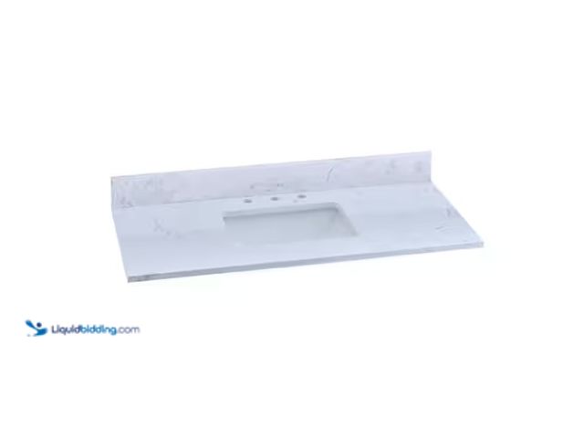 Lot 49-2026202 - PROOX 48 in. W x 22 in. D Engineered Stone Composite Vanity Top in White with White Rectangular Sing...