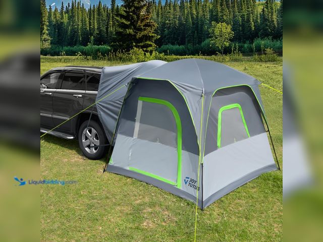 Lot 49-5437361 - JOYTUTUS Dual-Use SUV Tent, SUV Tents for Camping with Rainfly, Strong Four Steel Frame Poles, 4-6 P...