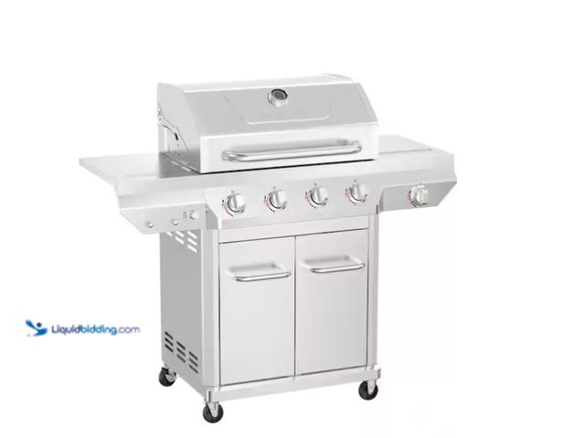 Lot 49-1571125 - Nexgrill 4 Burner Stainless Steel Propane Gas Grill with Side Burner, Model # 720-0830XF, Unused, Sh...