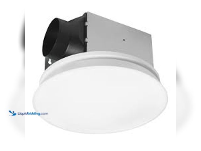 Lot 49-5407169 - Commercial Electric 80 CFM 1.1 Sones Ceiling/Wall Bathroom Exhaust Fan with Adjustable CCT LED and N...